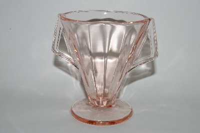 +MBA #64-460  Vintage Pink Depression Glass Two Handled Sugar Bowl