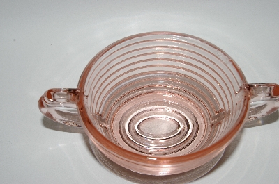 +MBA #64-014  "Vintage Pink Depressiion Glass "Manhattan" Cream & Sugar Set