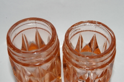 +MBA #64-064  Vintage Pink Depression Glass "Windsor" Salt & Pepper Shaker Set