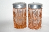 +MBA #64-064  Vintage Pink Depression Glass "Windsor" Salt & Pepper Shaker Set