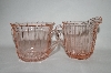 + Vintage Pink Depression Glass "Sierra" Cream & Sugar Set