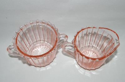 +MBA #64-419  "Vintage Pink Depression Glass "Sierra" Cream & Sugar Set