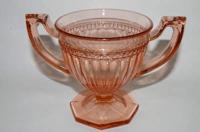 +Vintage Pink Depression Glass "Fancy" Cream & Sugar Set