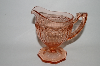 +Vintage Pink Depression Glass "Fancy" Cream & Sugar Set