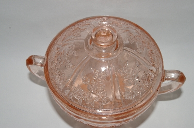 +MBA #64-406  Vintage Pink Depression Glass "Sharon" Sugar Bowl