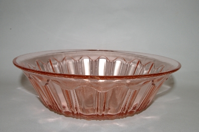 +MBA #64-072  Vintage Pink Depression Glass "Fancy Fruit" Bowl