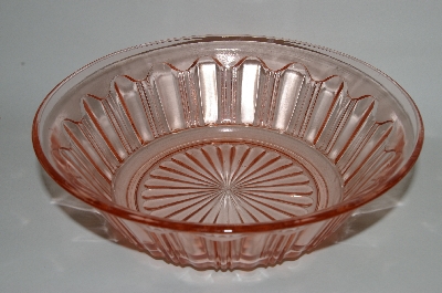 +MBA #64-072  Vintage Pink Depression Glass "Fancy Fruit" Bowl