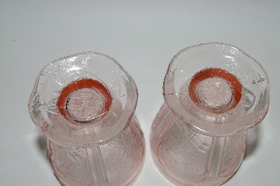 +MBA #64-116   Vintage Pink Depression Glass "Cherry" Pattern  Tumbler  Set Of 2