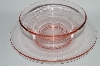 +MBA #64-360  Vintage Pink Depression Glass Bowl & Saucer Set