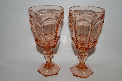 +MBA #64-442  Vintage Pink Depression Glass "Set Of 4 " Wine Goblets