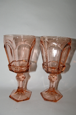 +MBA #64-442  Vintage Pink Depression Glass "Set Of 4 " Wine Goblets