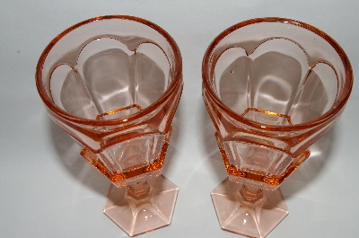 +MBA #64-442  Vintage Pink Depression Glass "Set Of 4 " Wine Goblets