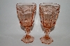 +MBA #64-442  Vintage Pink Depression Glass "Set Of 4 " Wine Goblets