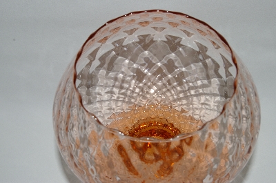 +MBA #63-022  "1960's Vintage Pink Depression Glass Large Fancy Footed Candy Dish