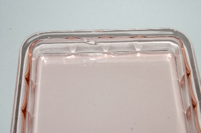 +MBA #63-035   Vintage Pink Depression Glass "Square" Vanity Tray