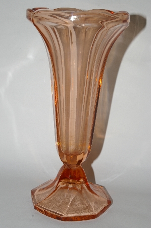 +MBA #63-030  Vintage Pink Depression Glass Flower Vase