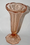 +MBA #63-030  Vintage Pink Depression Glass Flower Vase