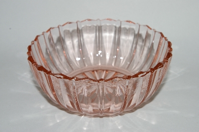 +MBA #64-268  " Set Of (3)  Vintage Pink Depression Glass "Fortune" Deep Berry Bowl
