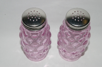 +MBA #63-128  Vintage Pink Depression Glass Elizabeth Fancy Salt & Pepper Set