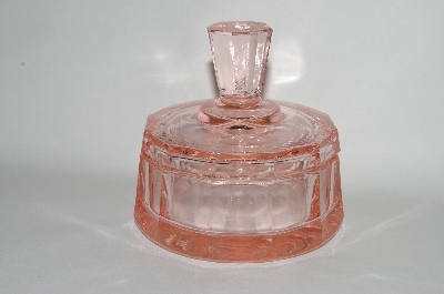 +MBA #64-209  Vintage Pink Depression Glass Lidded Vanity Dish