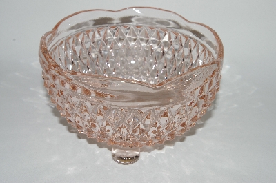 +MBA #63-247  " Vintage Pink Depression Glass Fancy 3 Footed Bowl