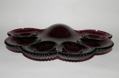 +MBA #63-121   " Vintage Purple Glass 1950's Deviled Egg Dish