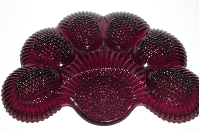 +MBA #63-121   " Vintage Purple Glass 1950's Deviled Egg Dish