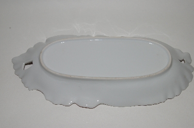 +MBA #62-115   "Vintage Hand Painted "Pink Rose" Fancy Serving Dish