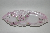 +MBA #62-115   "Vintage Hand Painted "Pink Rose" Fancy Serving Dish