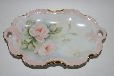 +MBA #62-119  " Vintage Hand Painted Pink Rose Dish