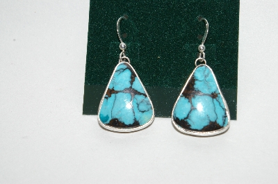 +MBA #65-011   Artist Signed Blue Turquoise Earrings
