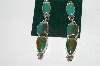 +MBA #65-016  Artist "Roie Jaque" Signed Green Turquoise 3 Part Earrings
