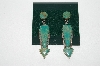 +MBA #65-019  Artist Marked Green Turquoise "Arrow" Earrings