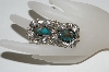 +MBA #65-195   Sterling Green Turquoise 2 Stone Fancy Leaf Ring