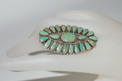 +MBA #65-181  Green Turquoise Artist "LMB Larry Moses Begay"  Signed Oval Ring