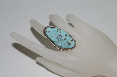 +MBA #65-208  Artist Signed Large Blue Turquoise Ring