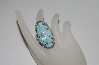 +MBA #65-208  Artist Signed Large Blue Turquoise Ring