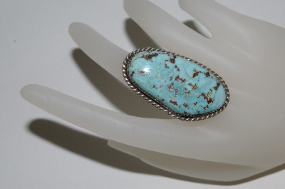+MBA #65-208  Artist Signed Large Blue Turquoise Ring