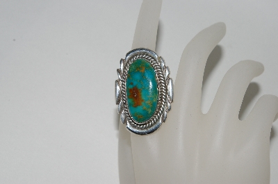 +MBA #65-149  Sterling Navajo Green Turquoise Ring