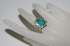 +MBA #65-212   Sterling "Navajo" Oval Cut Blue Turquoise Ring