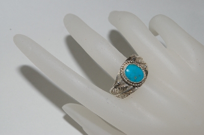 +MBA #65-153  Artist "Jaun Guerro"  Signed Blue Turquoise Band Style Ring