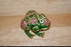 +MBA "Pink Rose Enameled Frog Trinket Box #5097