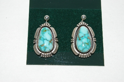 +MBA #65-026   Pair Of Blue Turquoise Earrings