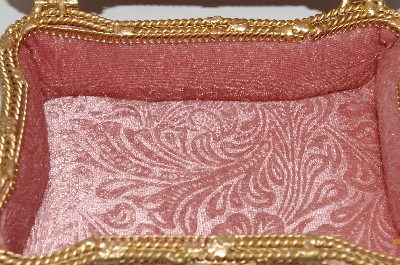 "SOLD"  MBA #65-030  "Pink Velvet "Jeweled" Victorian Look Jewelry Box