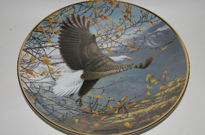 +MBA #68-027  1991 John Pitcher "Autumn In The Mountains" Seasons Of The Bald Eagle Plate Collection