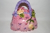 +MBA #69-001   " Pink Floral 3 Dimensional Hand Bag Cookie Jar