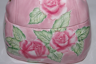 +Pink "Rose" Floral Handbag Cookie Jar