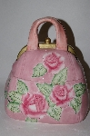 +Pink "Rose" Floral Handbag Cookie Jar
