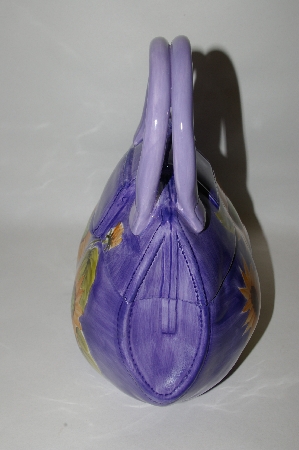 + Purple "Sunflower" Ceramic Handbag Cookie Jar