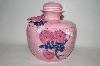 +MBA #69-015   " Fancy Pink 3 Dimensional Floral Round Cookie Jar